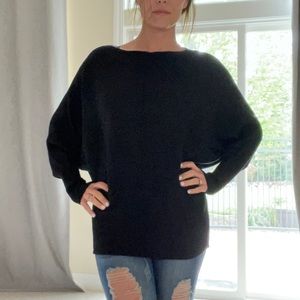 Black batwing knit sweater